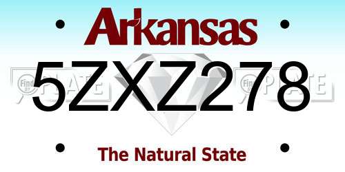 5ZXZ278 Arkansas License Plate