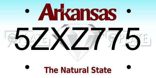 5ZXZ775 Arkansas License Plate