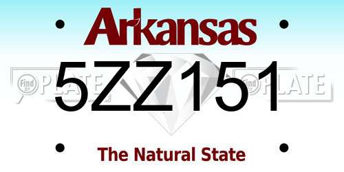 5ZZ151 Arkansas License Plate