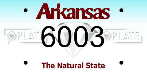 6003 Arkansas License Plate