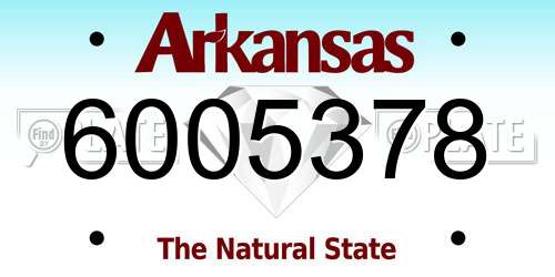 6005378 Arkansas License Plate