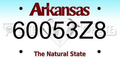 60053Z8 Arkansas License Plate