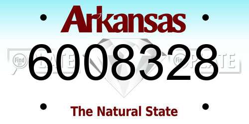 6008328 Arkansas License Plate