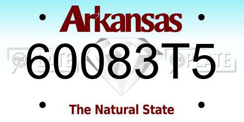 60083T5 Arkansas License Plate