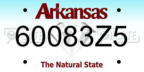 60083Z5 Arkansas License Plate