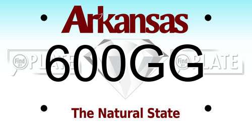 600GG Arkansas License Plate