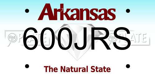 600JRS Arkansas License Plate