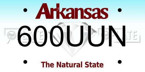 600UUN Arkansas License Plate