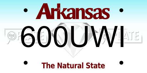 600UWI Arkansas License Plate