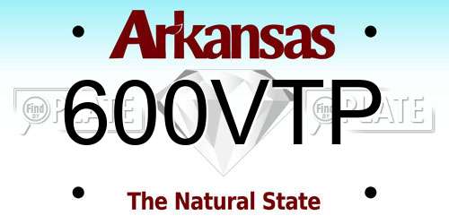600VTP Arkansas License Plate