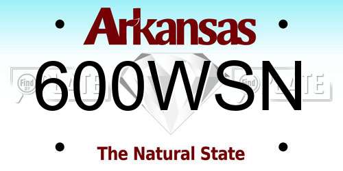 600WSN Arkansas License Plate