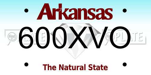 600XVO Arkansas License Plate