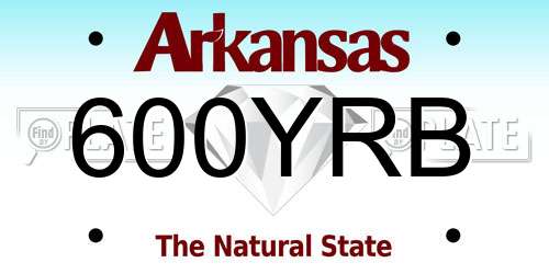 600YRB Arkansas License Plate