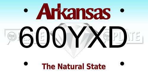 600YXD Arkansas License Plate