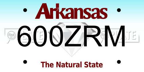 600ZRM Arkansas License Plate