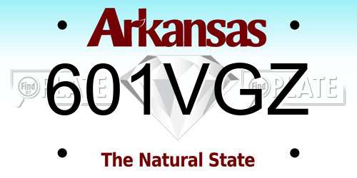 601VGZ Arkansas License Plate