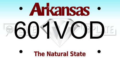 601VOD Arkansas License Plate