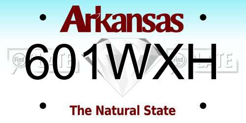 601WXH Arkansas License Plate