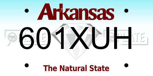 601XUH Arkansas License Plate