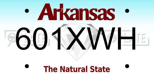 601XWH Arkansas License Plate
