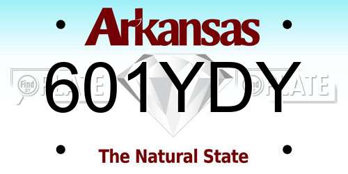 601YDY Arkansas License Plate