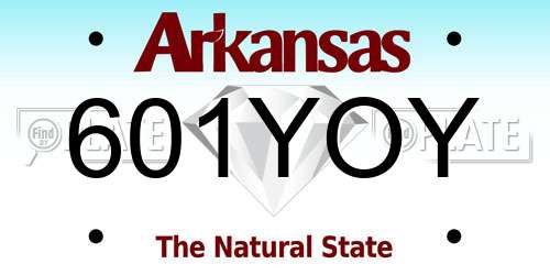 601YOY Arkansas License Plate