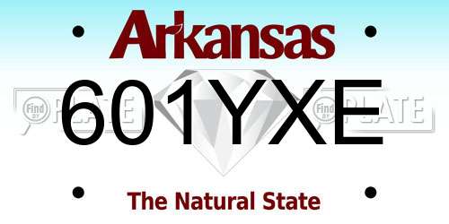 601YXE Arkansas License Plate