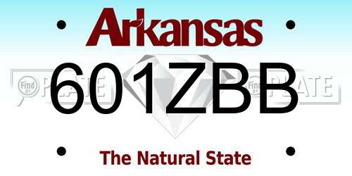 601ZBB Arkansas License Plate