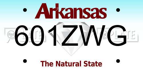 601ZWG Arkansas License Plate