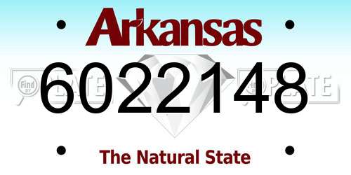 6022148 Arkansas License Plate