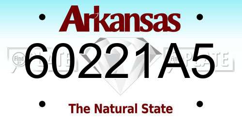 60221A5 Arkansas License Plate