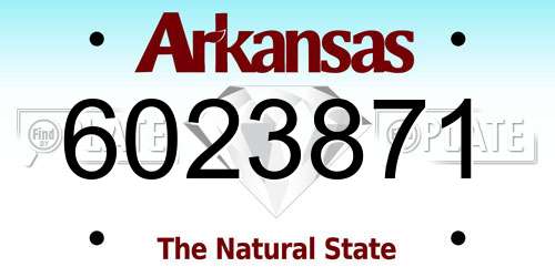 6023871 Arkansas License Plate