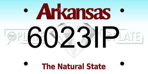 6023IP Arkansas License Plate