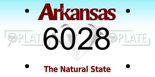 6028 Arkansas License Plate