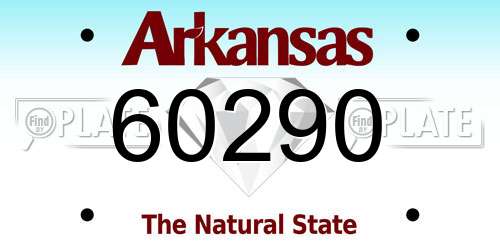 60290 Arkansas License Plate