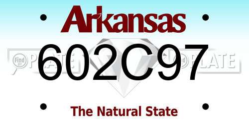 602C97 Arkansas License Plate