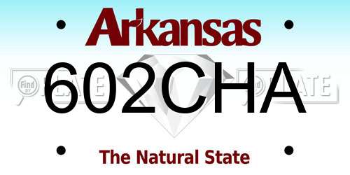 602CHA Arkansas License Plate
