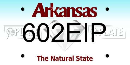 602EIP Arkansas License Plate