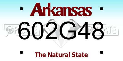 602G48 Arkansas License Plate