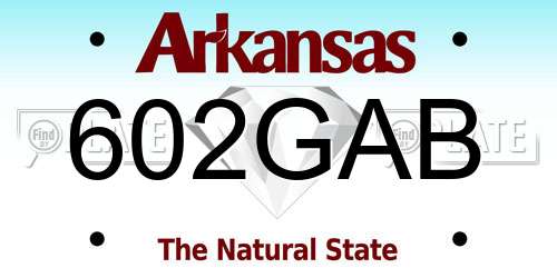 602GAB Arkansas License Plate