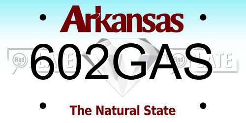 602GAS Arkansas License Plate