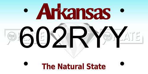 602RYY Arkansas License Plate