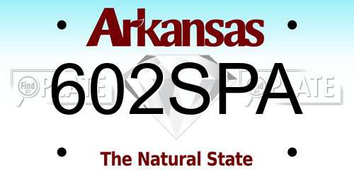 602SPA Arkansas License Plate