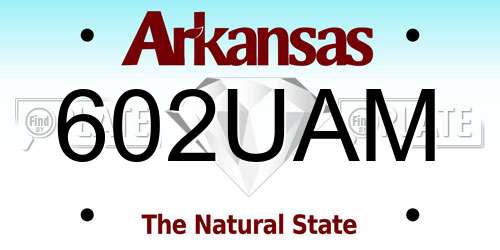 602UAM Arkansas License Plate