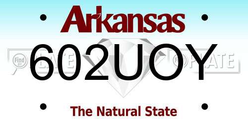 602UOY Arkansas License Plate