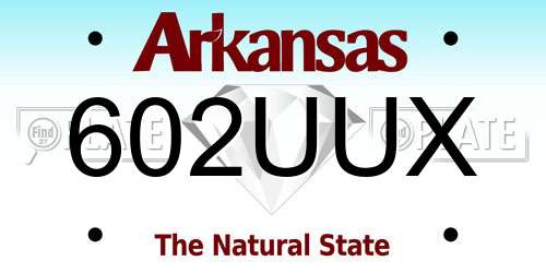 602UUX Arkansas License Plate