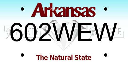 602WEW Arkansas License Plate
