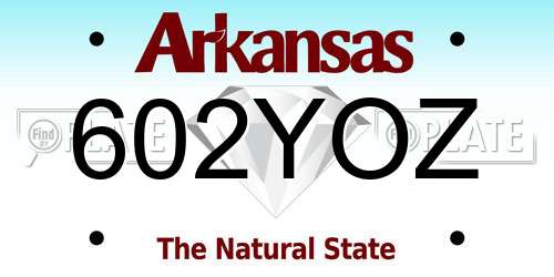 602YOZ Arkansas License Plate