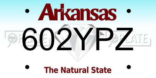 602YPZ Arkansas License Plate