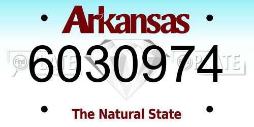 6030974 Arkansas License Plate